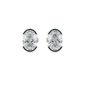 White gold Oval Diamond Bezel Stud Earrings