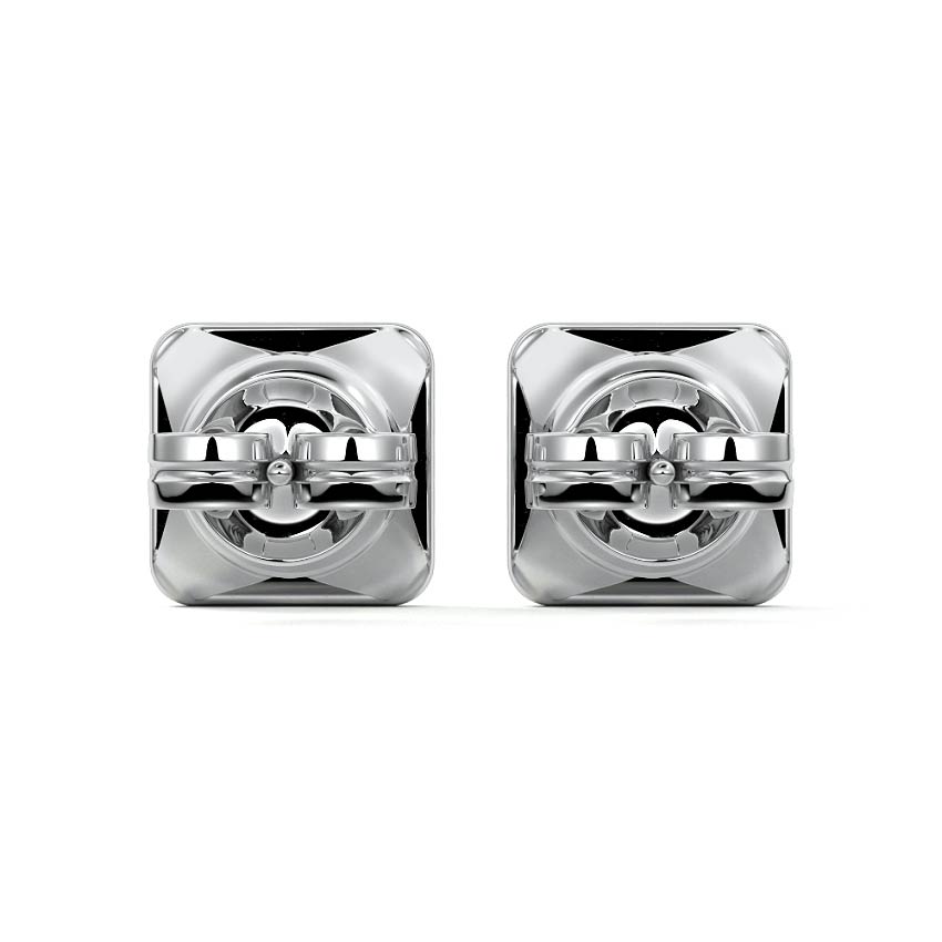 Silver Princess Diamond Halo Stud Earrings