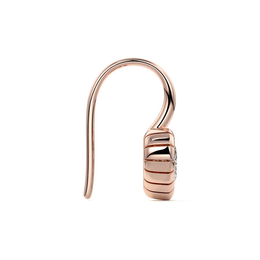 Rose gold Heart Diamond Drop Earrings