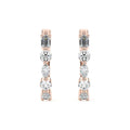 Rose gold Round Diamond Hoop Earrings with Mixed Stone Setting
