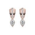 Rose gold Pear Diamond Drop Earrings with Mixed Setting