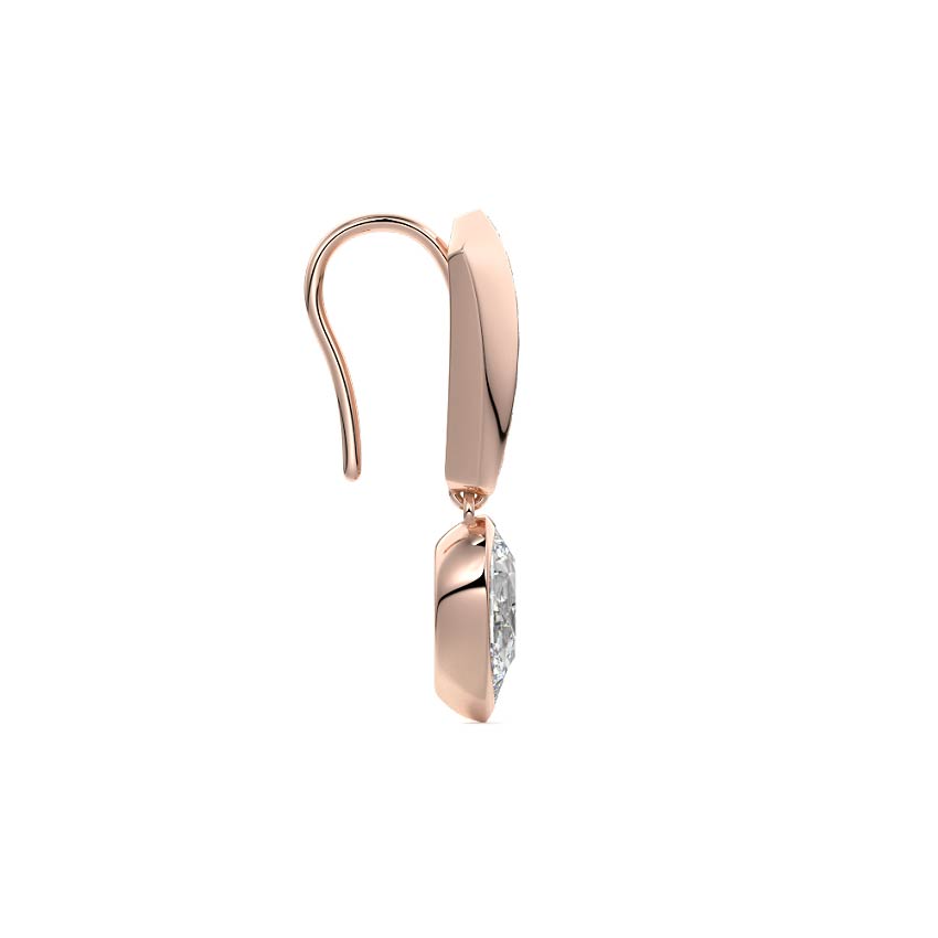Rose gold Pear Diamond Drop Earrings with Mixed Setting
