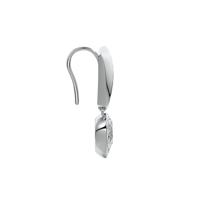 White gold Pear Diamond Drop Earrings with Mixed Setting