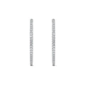 White gold Round Diamond Pave Hoop Earrings