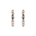 Rose gold Marquise Diamond Hoop Earrings with Bezel Setting