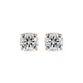 Rose gold Cushion Diamond Martini Stud Earrings