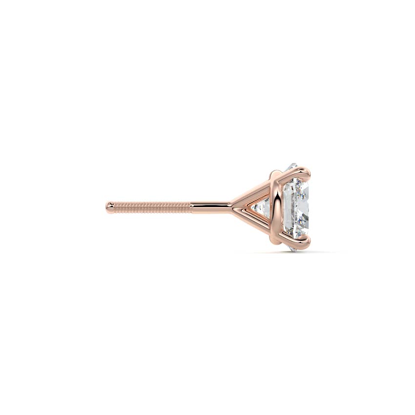 Rose gold Cushion Diamond Martini Stud Earrings