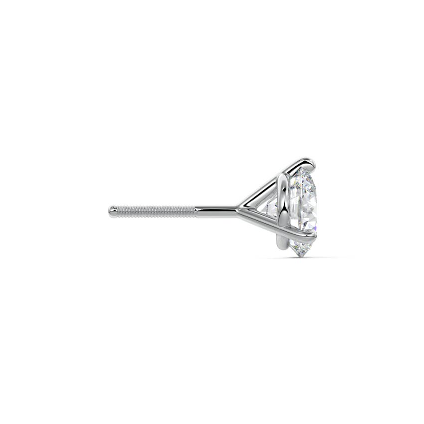 Silver Round Diamond Martini Stud Earrings