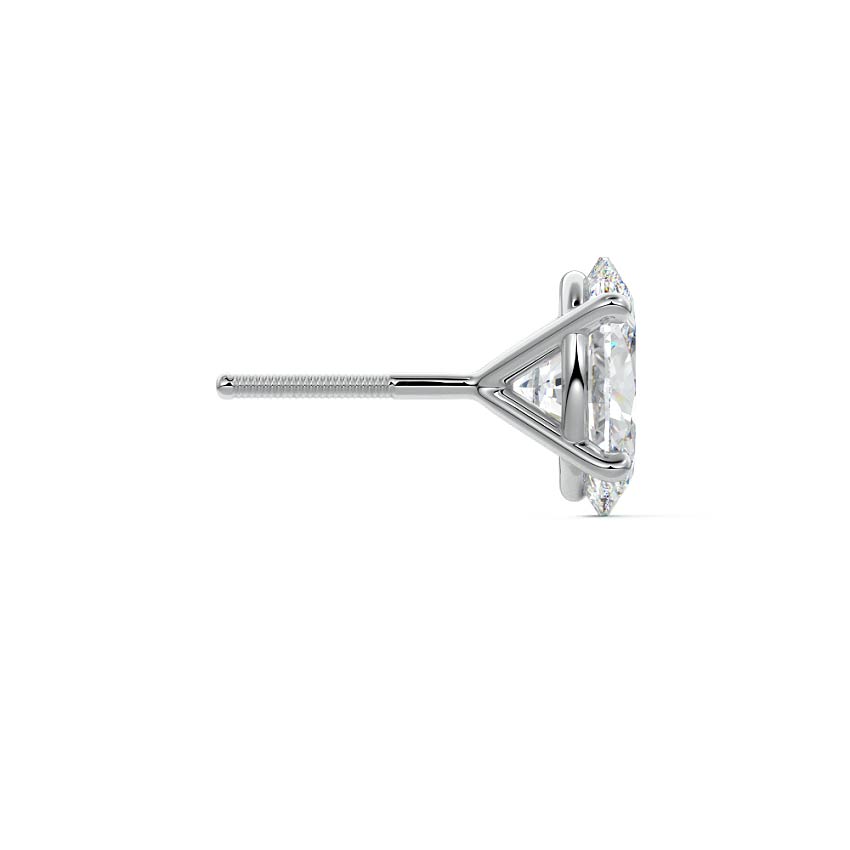 Silver Oval Diamond Martini Stud Earrings