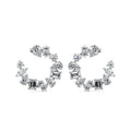 Silver Multi Shape Diamond Hoop Earrings