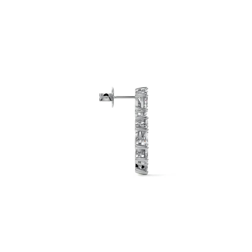 Silver Multi Shape Diamond Hoop Earrings