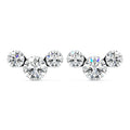 Platinum Round Diamond Trio Stud Earrings