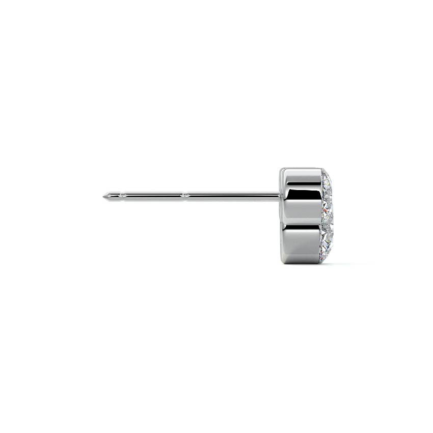 Platinum Round Diamond Trio Stud Earrings