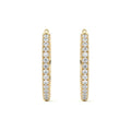 Yellow gold Round Diamond Hoop Earrings