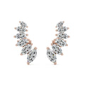Rose gold Marquise Diamond Climber Earrings with Prong Setting
