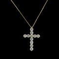 Yellow gold Diamond Cross Pendant · 3.03 ct
