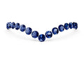 Pavé Round Blue Sapphire Chevron Band in Platinum with Shared Prong Setting