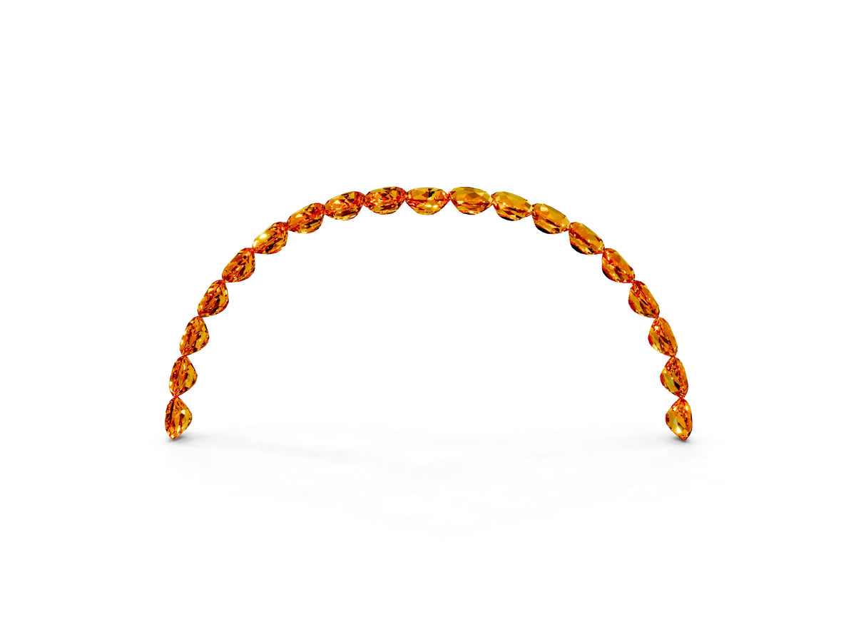 Pavé Round Citrine Chevron Band in Platinum with Shared Prong Setting