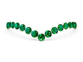 Pavé Round Emerald Chevron Band in White gold with Shared Prong Setting