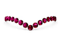 Pavé Round Garnet Chevron Band in White gold with Shared Prong Setting