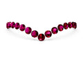 Pavé Round Garnet Chevron Band in Yellow gold with Shared Prong Setting