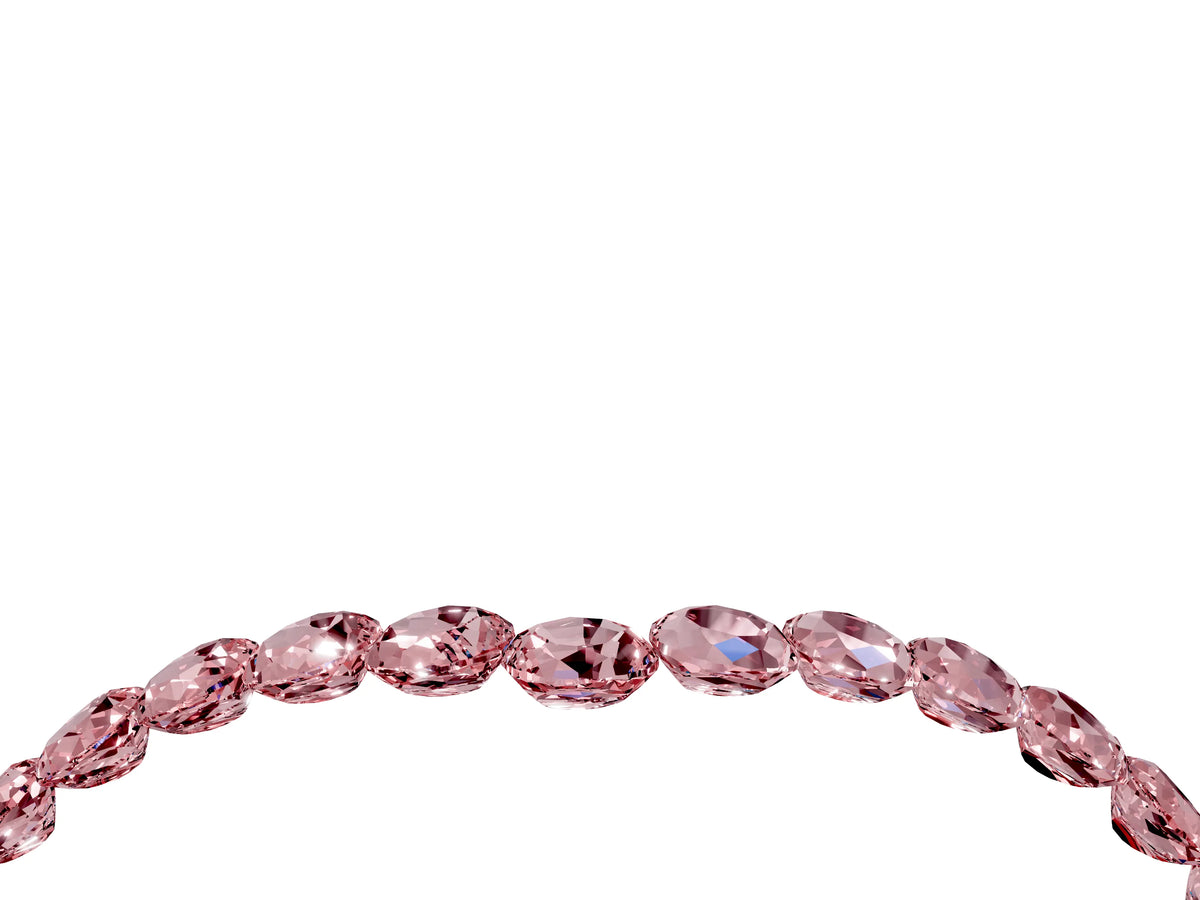 Pavé Round Morganite Chevron Band in Rose gold with Shared Prong Setting