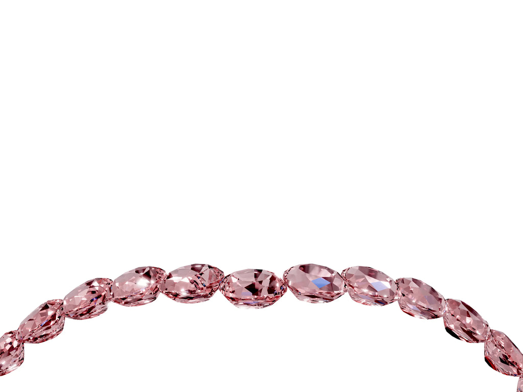 Pavé Round Morganite Chevron Band in Yellow gold with Shared Prong Setting