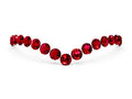 Pavé Round Ruby Chevron Band in White gold with Shared Prong Setting