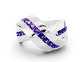 Pavé Round Tanzanite Crossover Band in White gold with Channel Setting