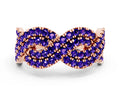 Pavé Round Tanzanite Infinity Twist Band in Rose gold with Shared Prong Setting