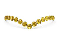 Pavé Round Yellow Sapphire Chevron Band in White gold with Shared Prong Setting