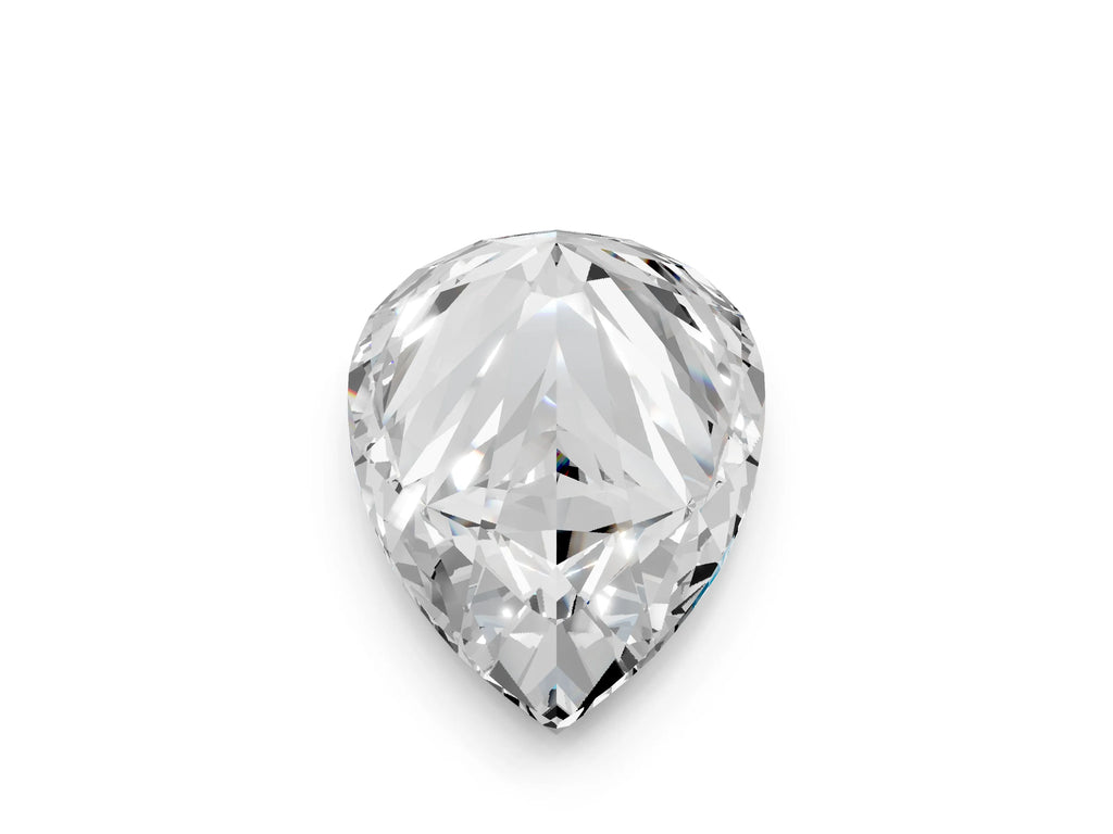 Pear Cut Diamond Hidden Halo Solitaire Ring in Yellow gold with Round Pavé Band and Prong Setting