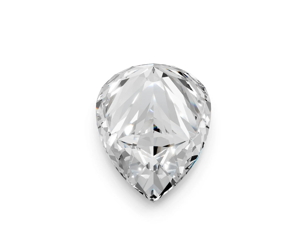 Pear Cut Diamond Hidden Halo Solitaire Ring in Yellow gold with Round Pavé Band and Prong Setting