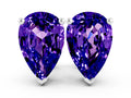 Pear Cut Tanzanite Stud Earrings in Silver with Basket Setting