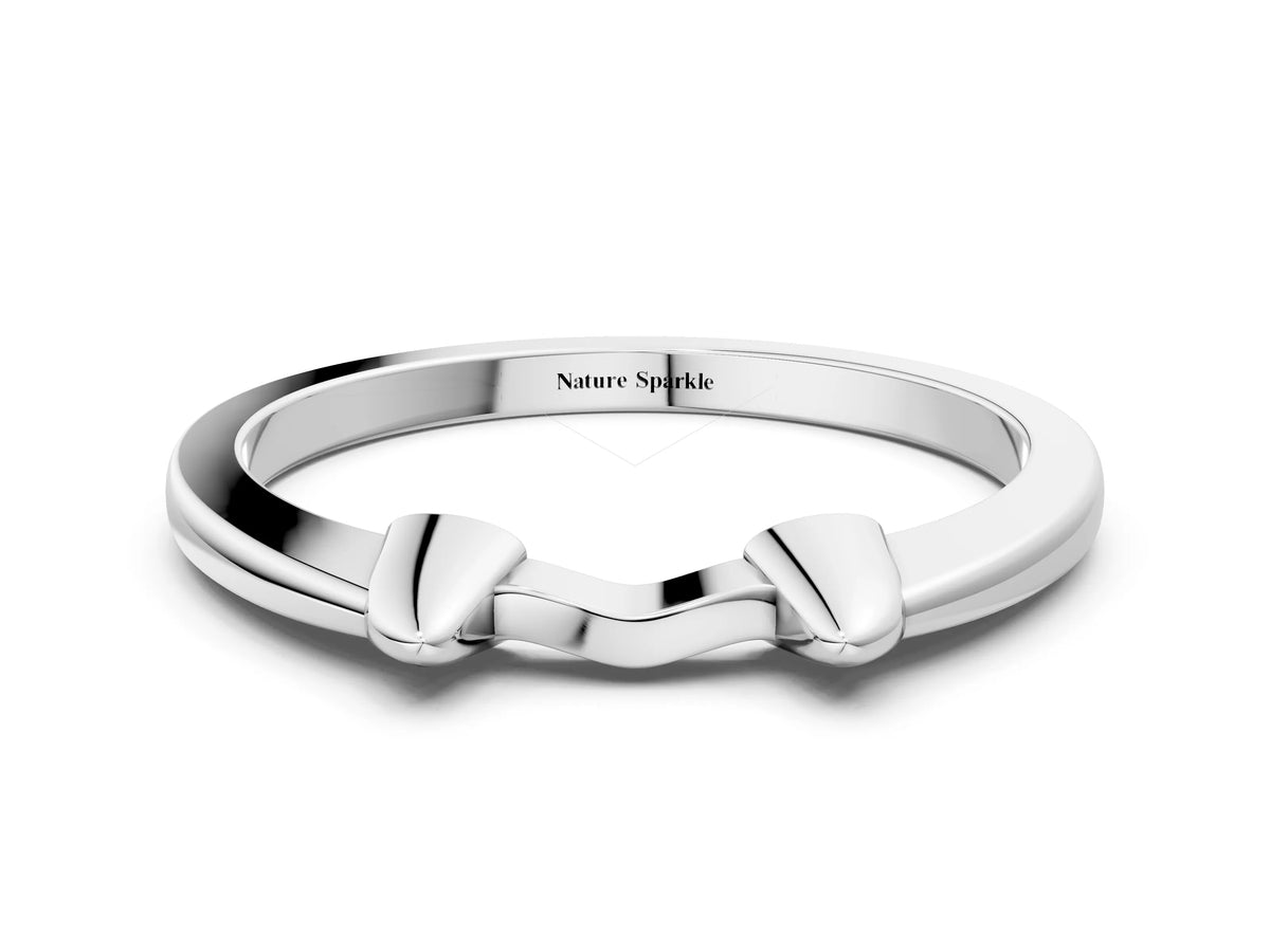 Platinum Bamboo-Inspired Plain Metal Band