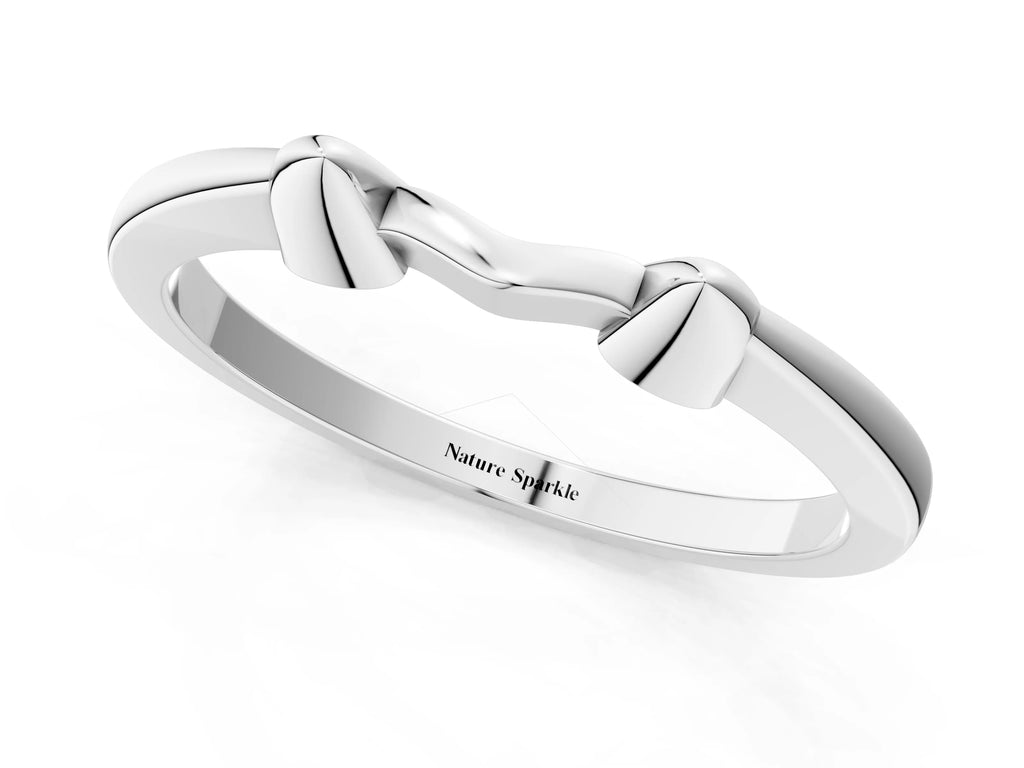 Platinum Bamboo-Inspired Plain Metal Band