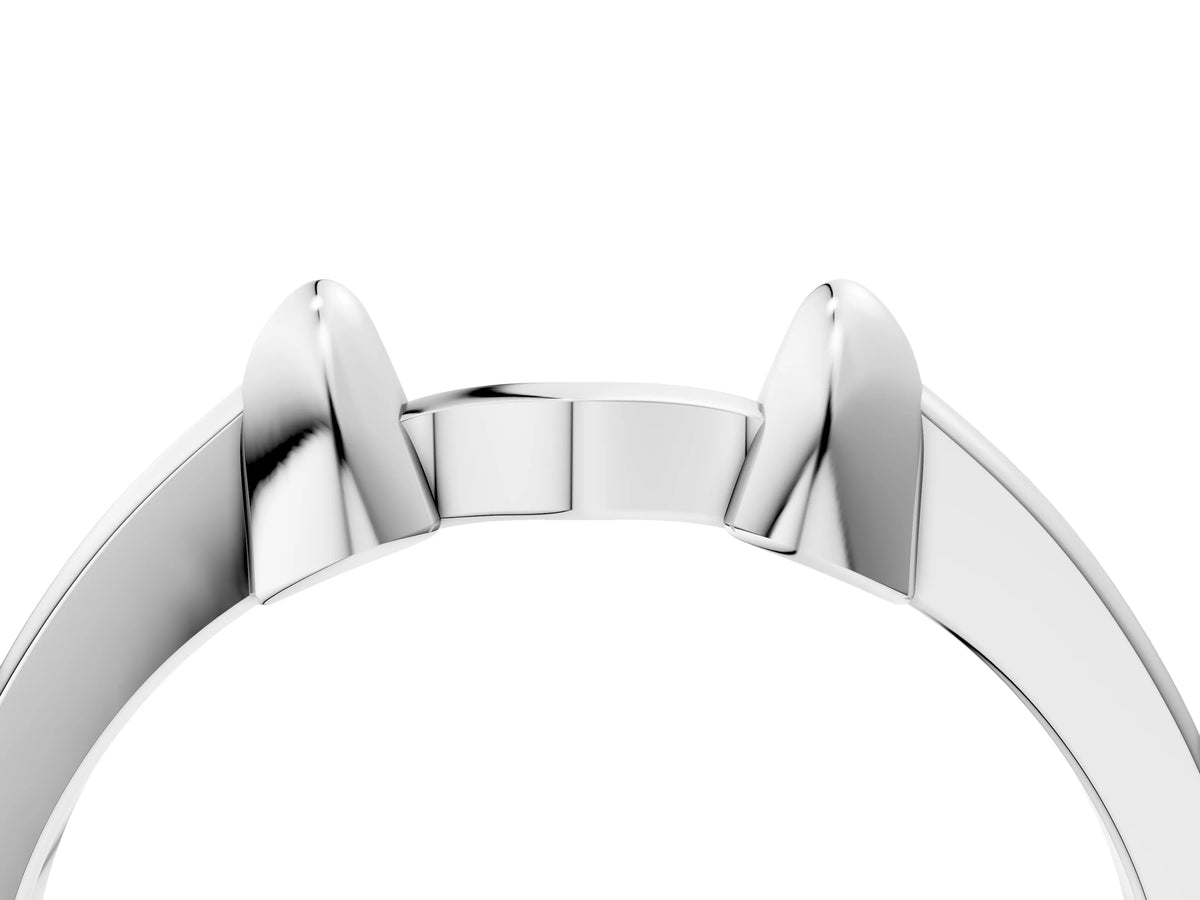 Platinum Bamboo-Inspired Plain Metal Band