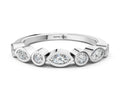 Platinum Bezel Set Marquise and Round Diamond Stackable Band