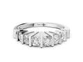 Platinum Channel Set Round Diamond Half Eternity Band with Bar Prong Setting