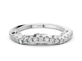 Platinum Curved Diamond Pavé Round Eternity Band with Shared Prong Setting
