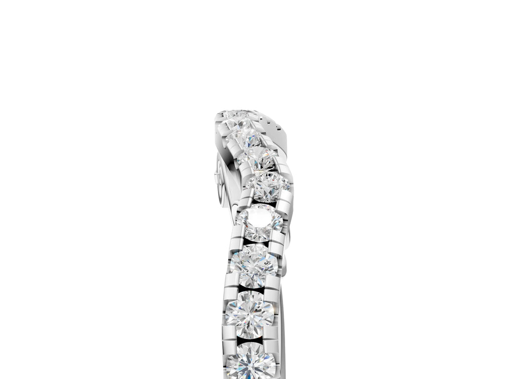 Platinum Curved Diamond Pavé Round Eternity Band with Shared Prong Setting