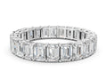 Platinum Emerald Cut Diamond Eternity Band with Shared Prong Setting