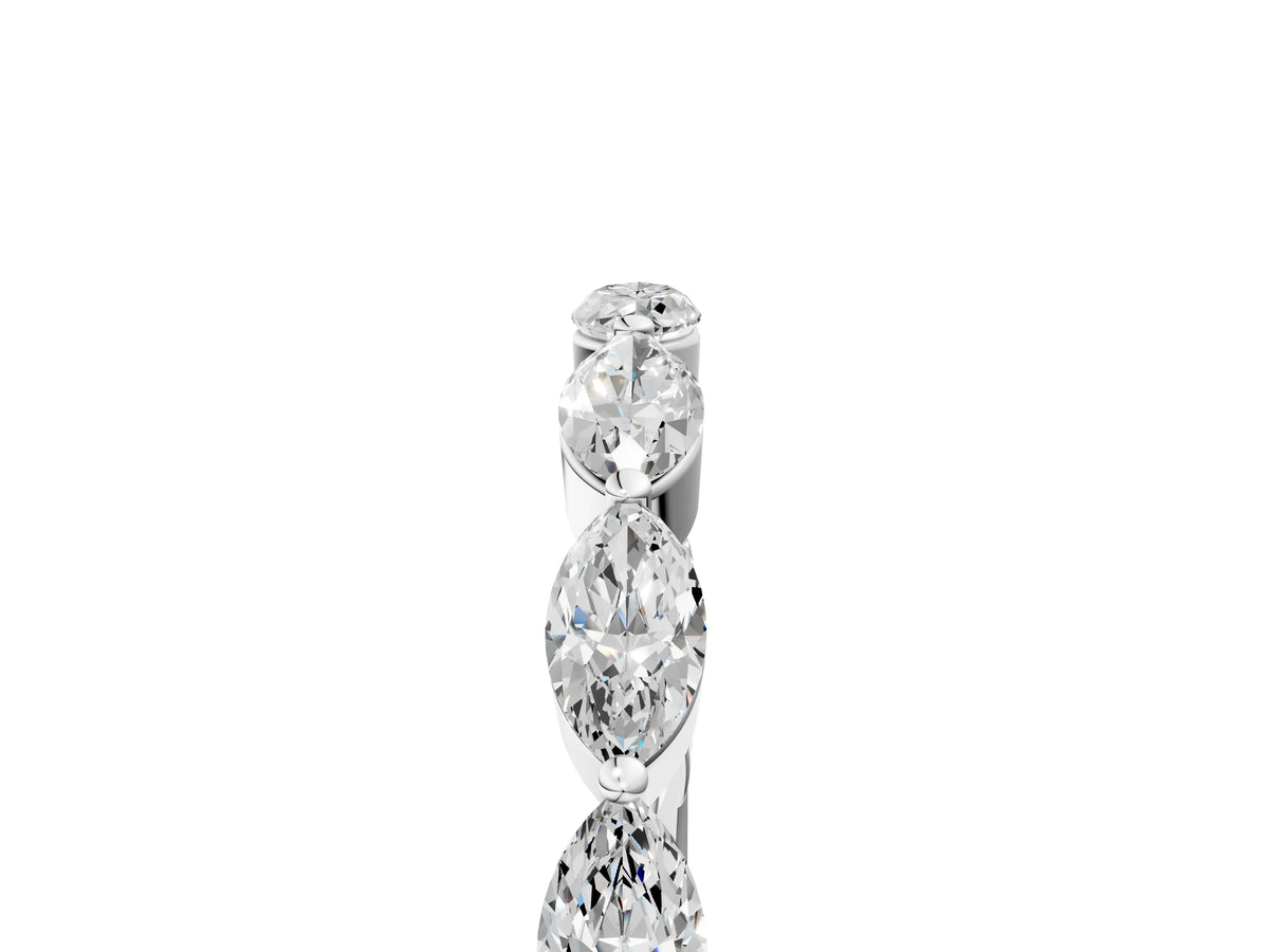 Platinum Marquise Diamond Half Eternity Band with Prong Setting