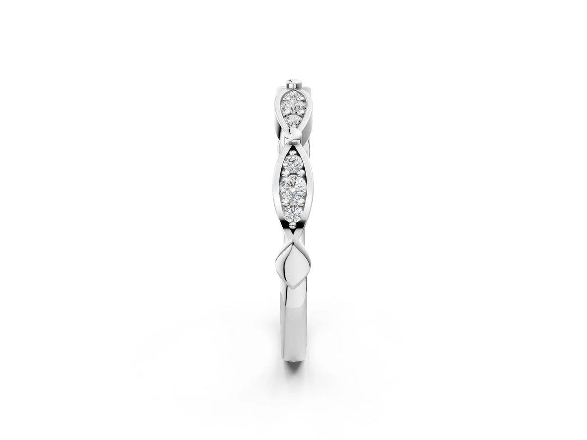 Platinum Marquise Diamond Pavé Eternity Band with Bezel Setting