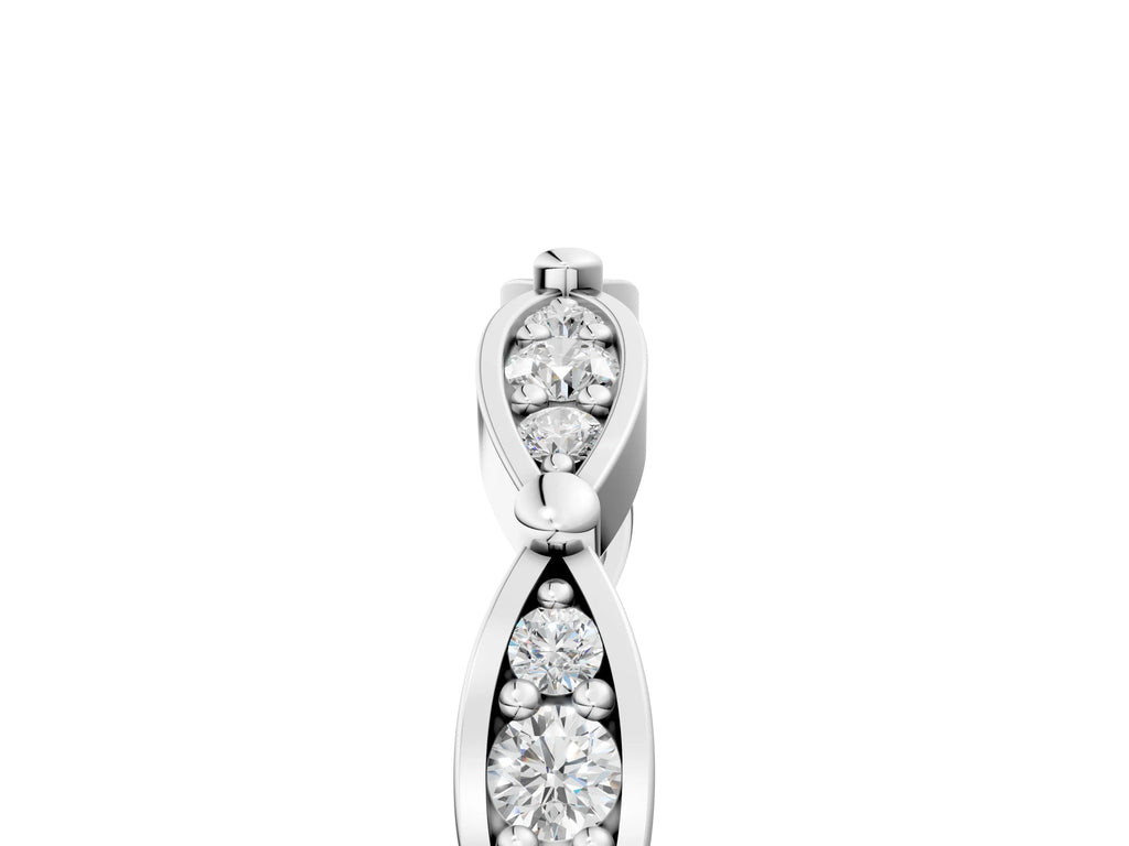 Platinum Marquise Diamond Pavé Eternity Band with Bezel Setting