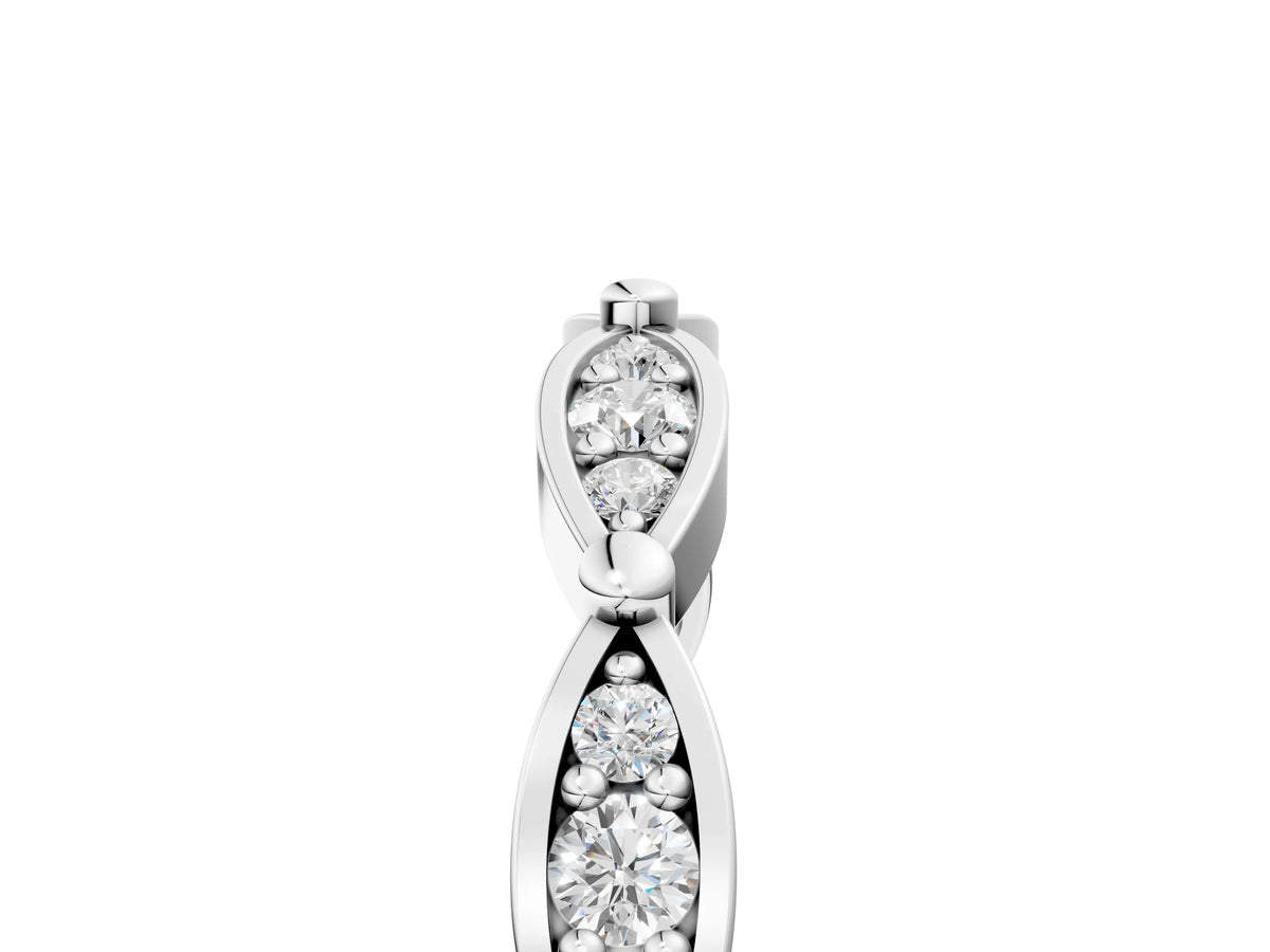Platinum Marquise Diamond Pavé Eternity Band with Bezel Setting