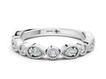 Platinum Milgrain Bezel Set Pear and Round Diamond Eternity Band