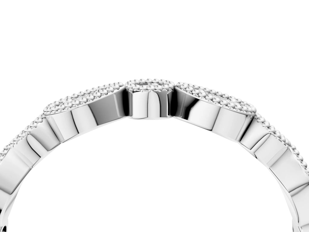 Platinum Milgrain Bezel Set Pear and Round Diamond Eternity Band
