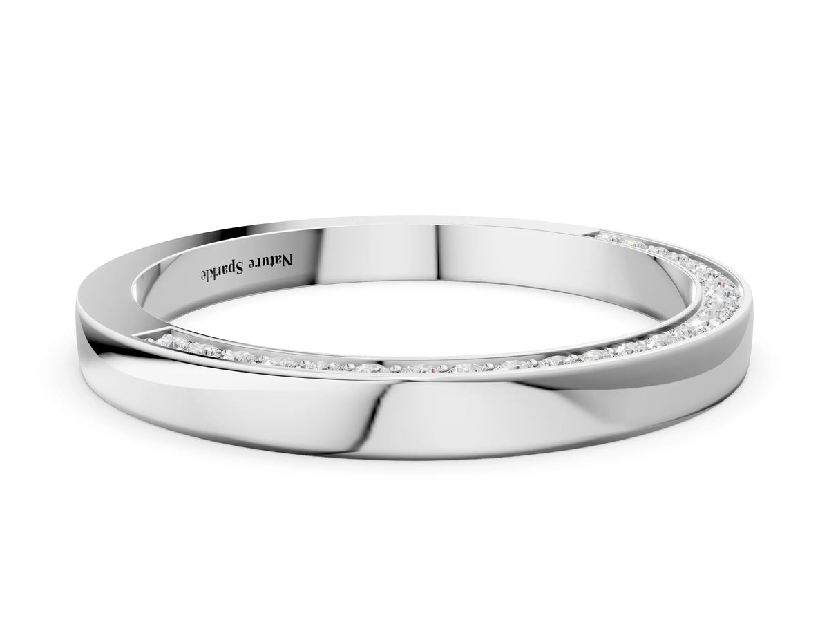 Platinum Pavé Round Diamond Channel Set Band