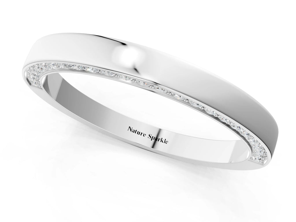 Platinum Pavé Round Diamond Channel Set Band
